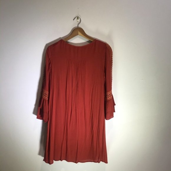 Boho Orange Shift Dress - Picture 5 of 8